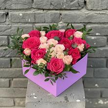 Цветочная композиция из Розы в коробке в Спутник