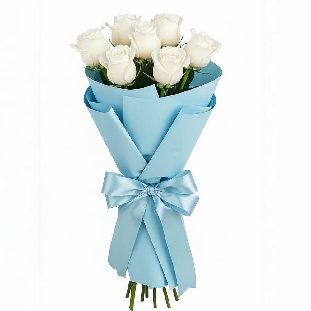 Букет 7 белых роз Проуд в Спутник