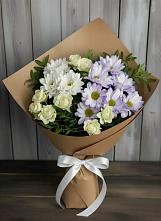 Букет цветов из:  Хризантемы и Розы #REPLACE_PRED# Спутник