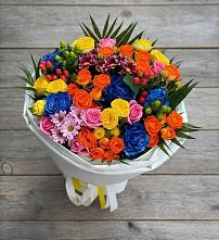 Букет цветов из:  Розы и Хризантемы в Спутник