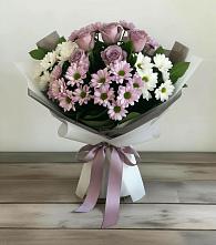 Букет цветов из:  Хризантемы и Розы в Спутник