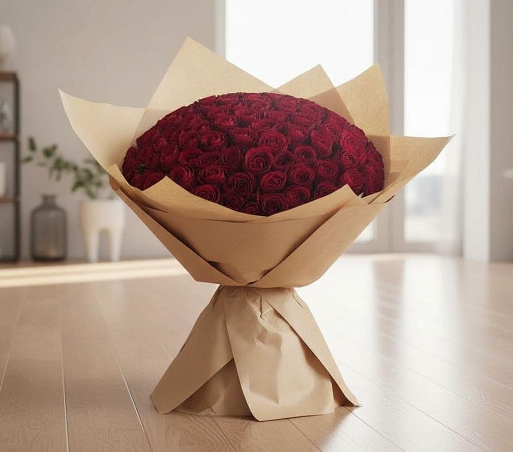 Букет 101 Красная роза в Спутник