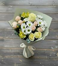 Букет цветов из:  Альстромерии, Розы и Хризантемы #REPLACE_PRED# Спутник