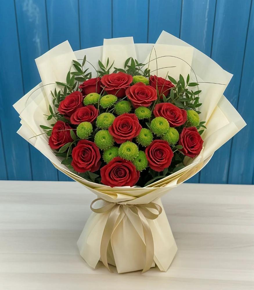 Букет цветов из: Розы и Хризантемы в Спутник